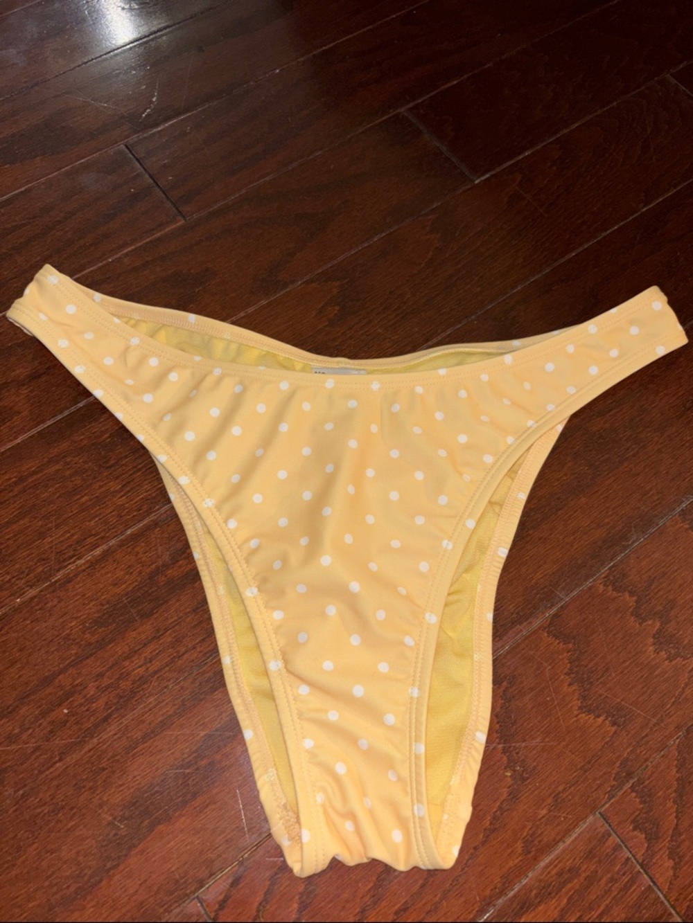 No Boundaries Yellow Polka Dot Bikini Bottoms